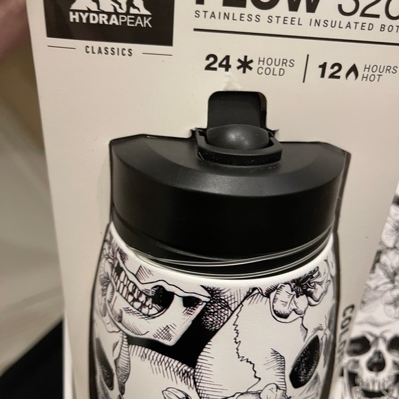 Hydrapeak Artisan Skull and Roses Water Bottle 32 ounce TIk Tok Ltd NIB - Picture 10 of 10